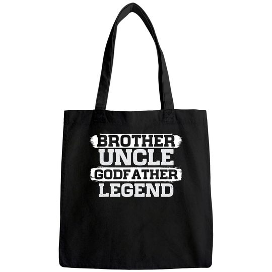 Mens Funny Retro Brother Uncle Godfather Legend Tote Bag