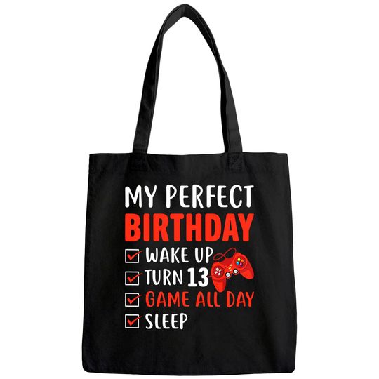 13th Perfect Birthday Gaming 13 Years Old Gamer Tote Bag