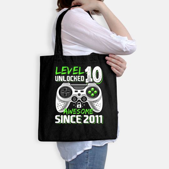 Level 10 Unlocked Awesome 2011 Video Game 10th Birthday Tote Bag