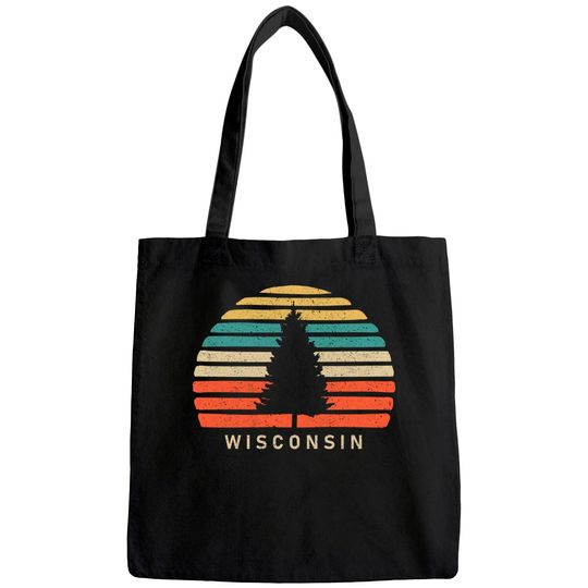 Retro Sunset Wisconsin Tote Bag