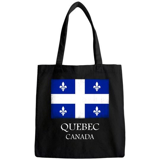Quebec Canada Flag Vintage Canadian Flag Tote Bag