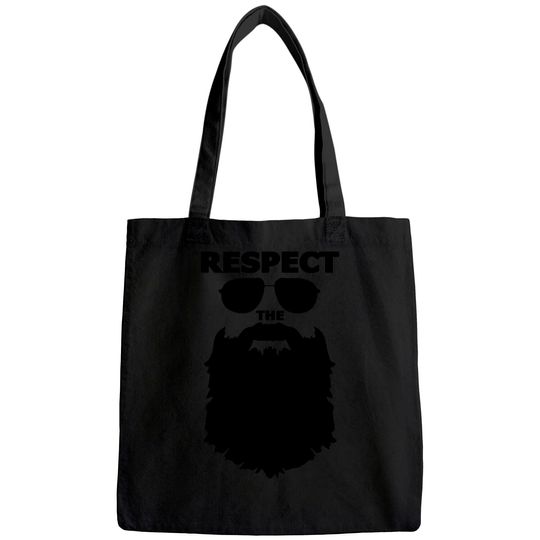 Respect The Beard Novelty Graphic Tote Bag