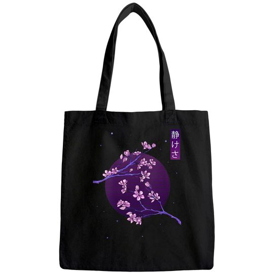 Aesthetic Vaporwave Japanese Blossom Calmness Cherry Flower Tote Bag