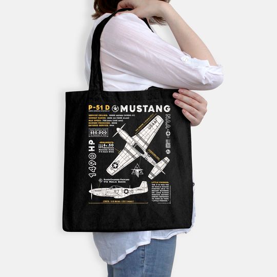 P-51 Mustang North American Aviation Vintage Fighter PlaneT Tote Bag