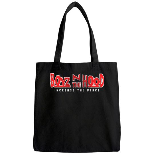 Boyz n the Hood 2 Color Distressed Logo Increase the Peace Tote Bag