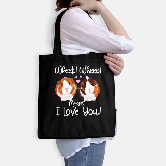 Wheek I Love You Guinea Pig Clothes Cavy Gift Tote Bag