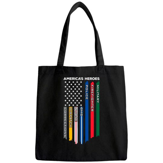 First Responders Police Military Firefighter Nurse Tote Bag