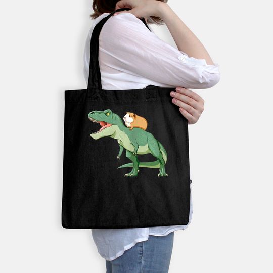 Pig Riding T Rex Dinosaur Tote Bag