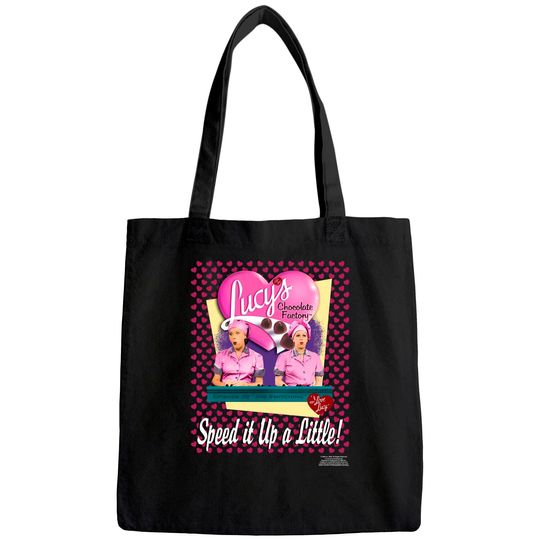 I Love Lucy Tote Bag Chocolate Factory Speed it Up Pink Tee