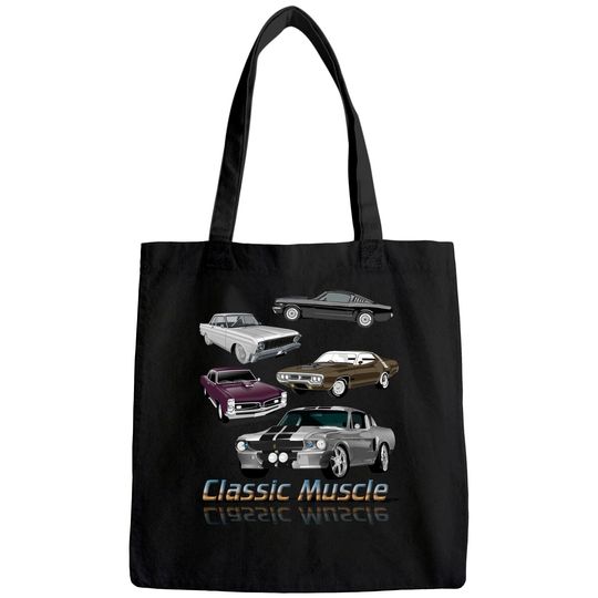 Classic American Muscle Cars Vintage Tote Bag
