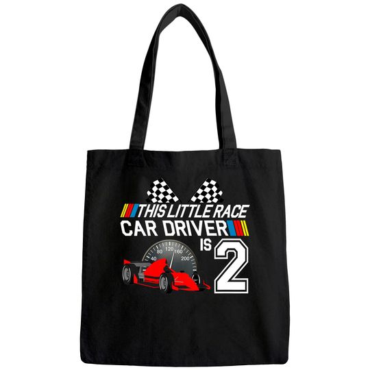 Kids 2 Year Old Race Car Birthday Tote Bag 2nd Racing Party Tote Bag