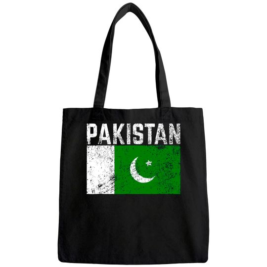 Pakistan Flag Vintage Tote Bag