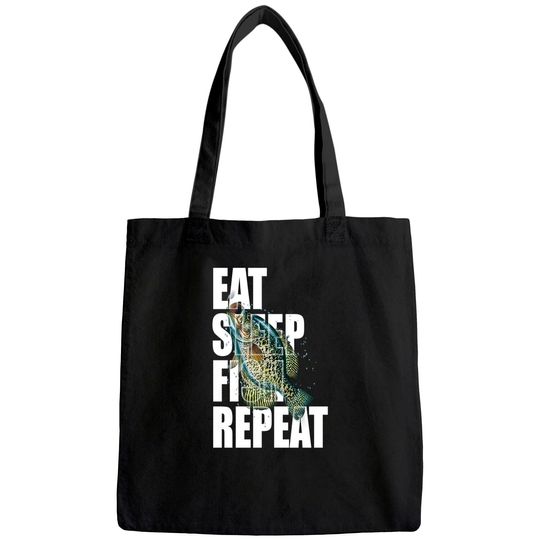 Old Glory Eat Sleep Fish Repeat Crappie Mens Soft Tote Bag