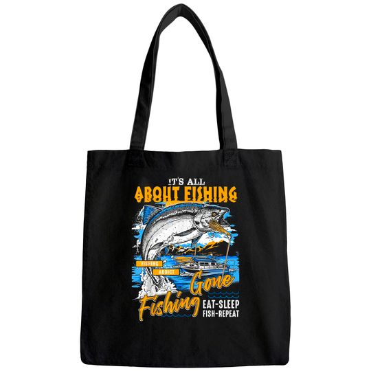 Men's Tote Bag It's All About Fishing - Eat Sleep Fish Repeat