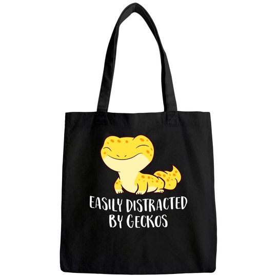 Easily Distracted By Geckos Cute Leopard Lizard Tote Bag