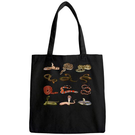 Different Types Of Snakes Boys Kids Girl Educational Serpent Tote Bag