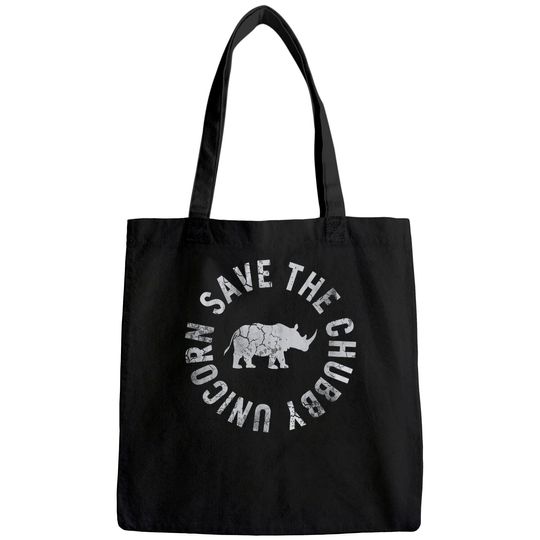 Save The Chubby Unicorn Rhino Rhinoceros Funny Humor Tote Bag