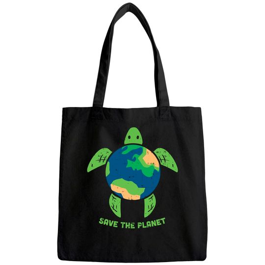 Save The Planet Earth Day Environment Turtle Recycle Ocean Tote Bag