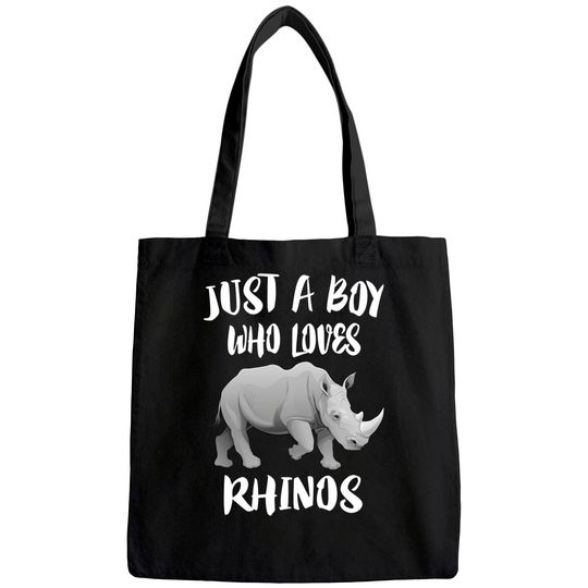 Just A Boy Who Loves Rhinos Animal Tote Bag