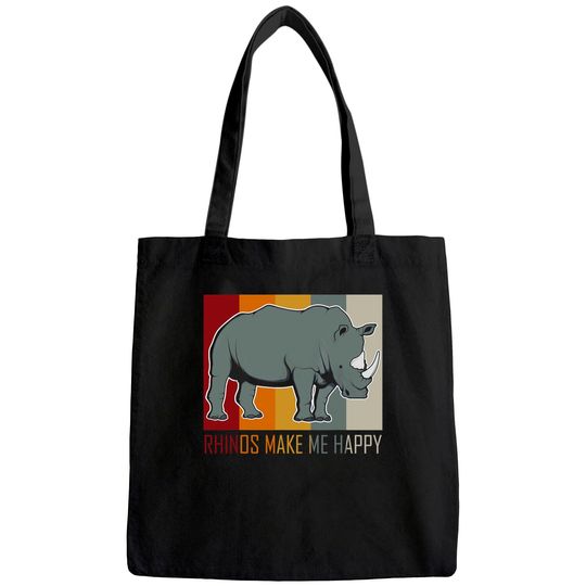 Rhinos Make Me Happy Tote Bag