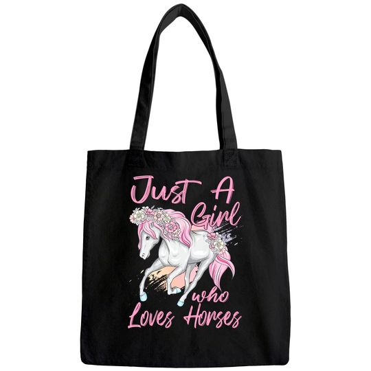 Just A Girl Who Loves Horses Tote Bag