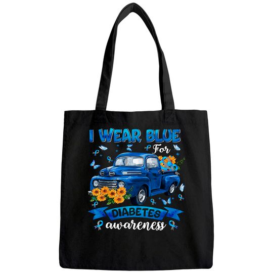 I Wear Blue For Diabetes Awareness Tote Bag