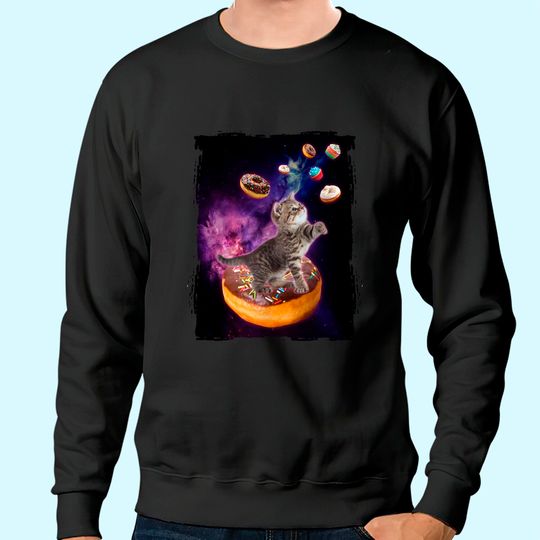 Abyssinian Cat Design Space Donuts Sweatshirt
