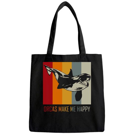 Orcas Make Me Happy Killer Whale Tote Bag