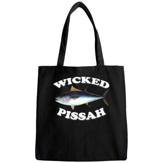 Wicked Pissah Bluefin Tuna Illustration Fishing Angler Gear Tote Bag