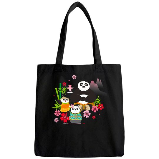 Kung Fu Panda Po And Pandas Floral Tote Bag