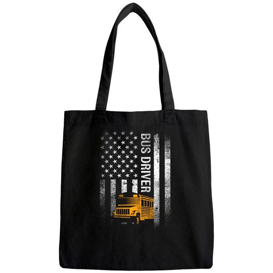 School Bus Driver Usa American Flag Gift Tote Bag