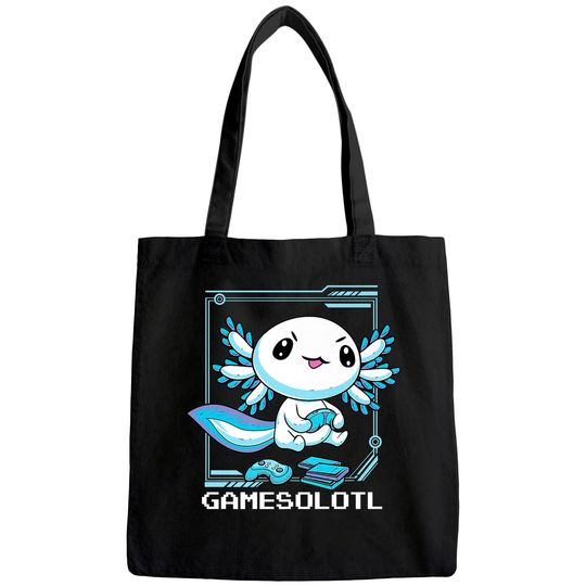 Gamesolotl Gamer Axolotl Fish Playing Video Games Lizard Tote Bag