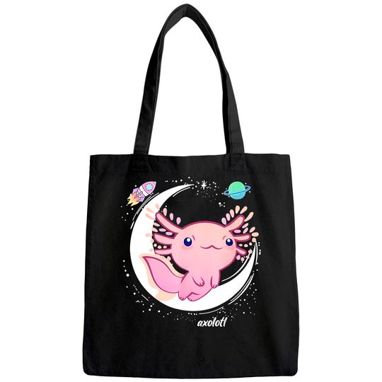 Space Axolotl Kawaii Tote Bag Pastel Goth | Japan Anime Comic Tote Bag