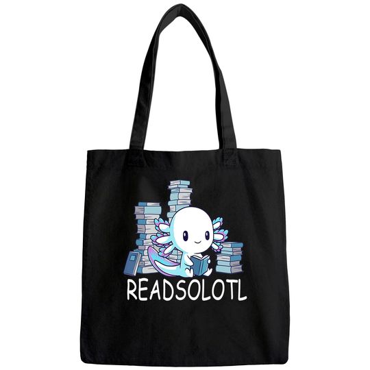 Readsolotl Axolotl Reading Fish Books Lizard Tote Bag