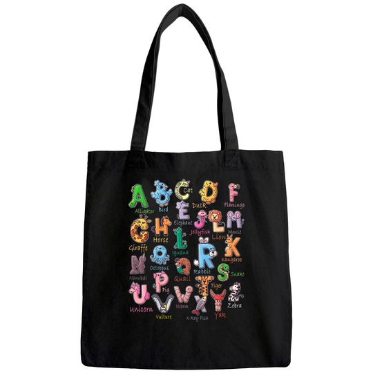 Alphabet Learning Tee The World's Animal Species Kids Tote Bag