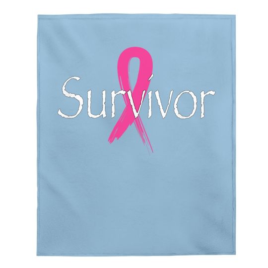 Breast Cancer Survivor Pink Ribbon Awareness Month Baby Blanket