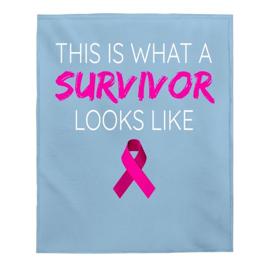 Breast Cancer Awareness Baby Blanket Survivor Pink Ribbon Gifts Baby Blanket