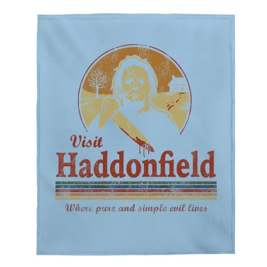 Visit Haddonfield New Halloween Michael Myers Vintage Classic Baby Blanket