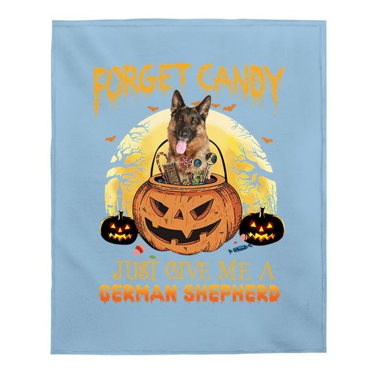 Candy Pumpkin German Shepherd Baby Blanket