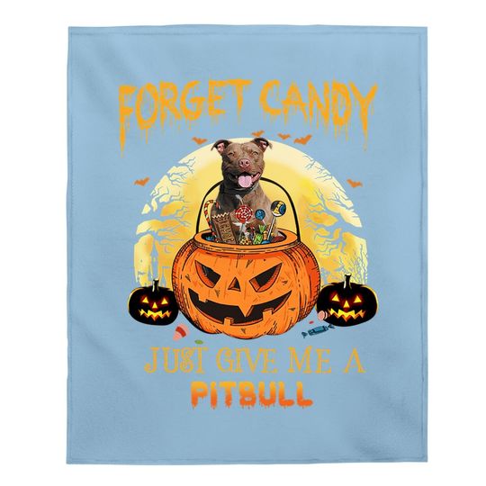 Candy Pumpkin Pitbull Dog Baby Blanket