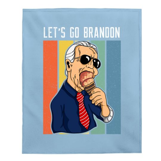 Lets Go Brandon Funny Ice Cream Cone Meme Baby Blanket