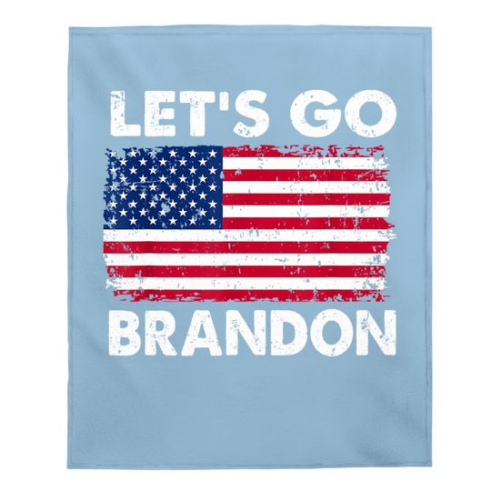 Let's Go Brandon American Flag Vintage Baby Blanket