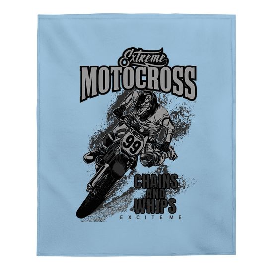 Motocross Extreme Motox Motorcycle Dirt Bike Scrambler Baby Blanket
