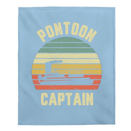 Vintage Pontoon Captain Pontoon Boat Baby Blanket