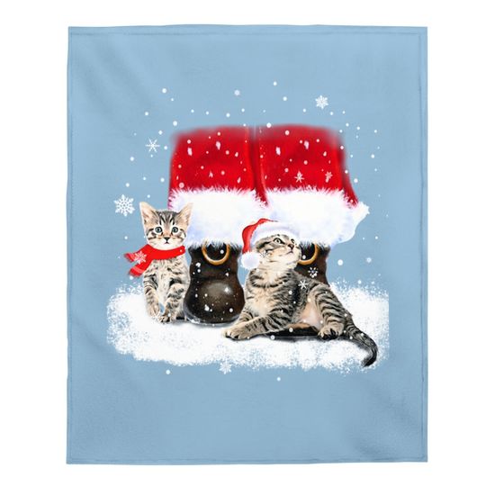 Cats And Santa Claus For Cat Lover Classic Baby Blanket