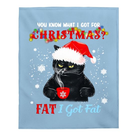 Black Cat I Got Fat For Christmas Classic Baby Blanket