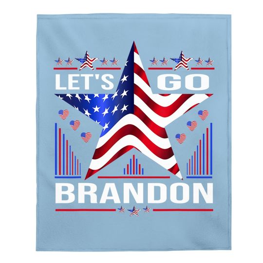 Let's Go Brandon Conservative Us Flag Baby Blanket