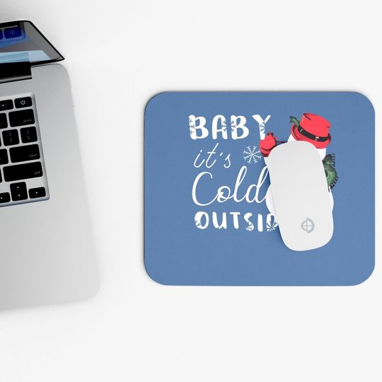 Baby It's Cold Outside Christmas Plaid Splicing Snowman Mouse Pads