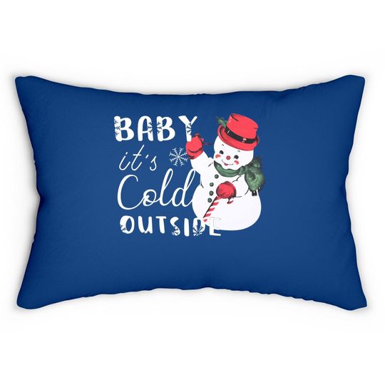 Baby It's Cold Outside Christmas Plaid Splicing Snowman Pillows
