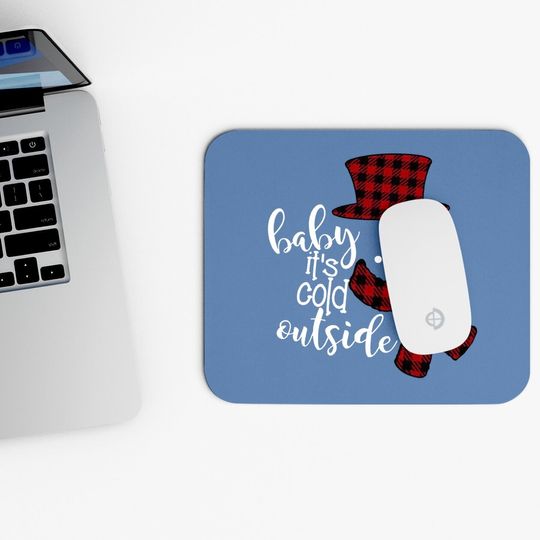 Baby It's Cold Outside Remimi Girl's Christmas Buffalo Plaid Raglan Patchwork Mouse Pads